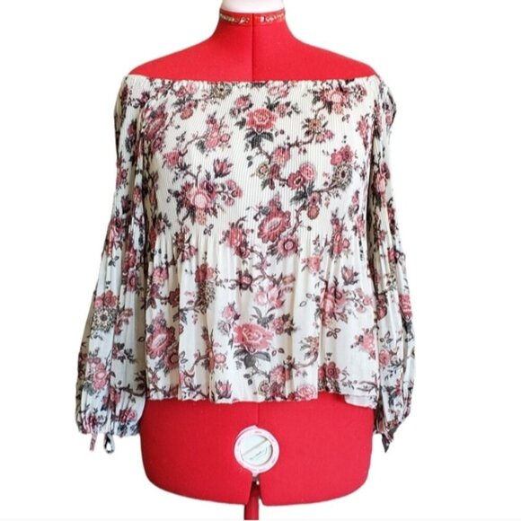 Aritzia Wilfred Talance Off-Shoulder Floral Blouse Size M - Picture 4 of 9